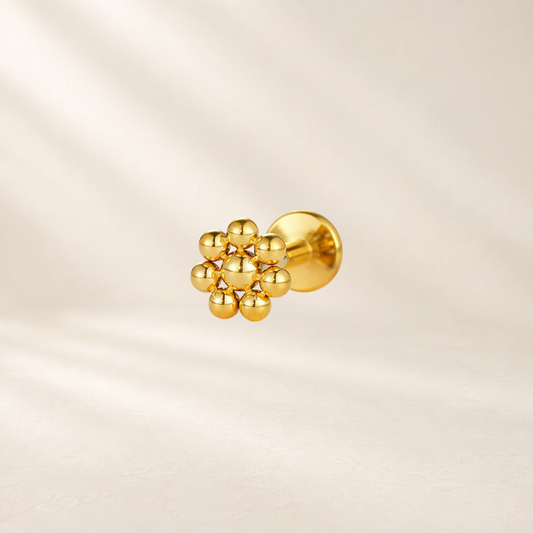 Beaded Blossom Flat Back Stud