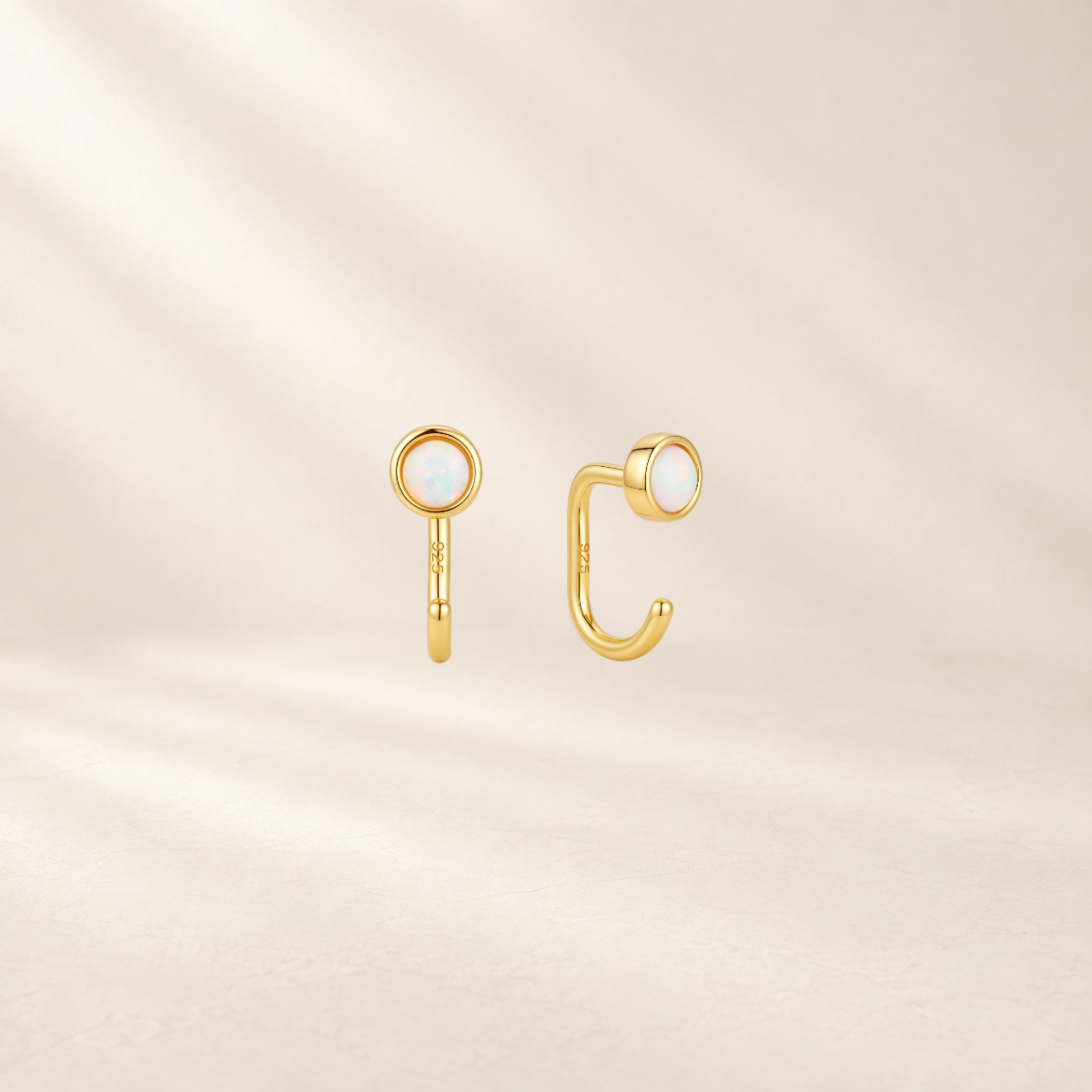 Opal Open Hoop Earrings