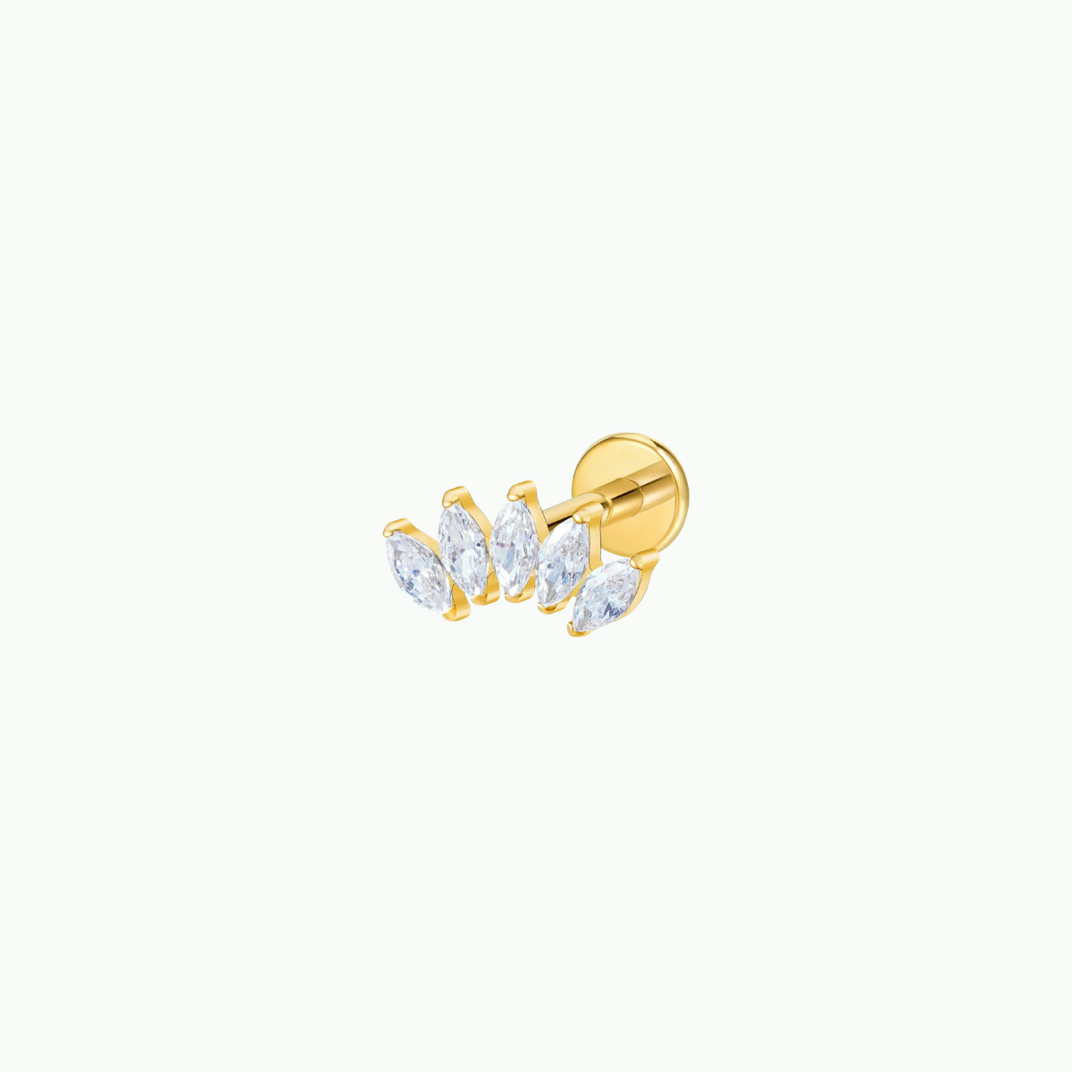 Marquise Crown Flat Back Stud