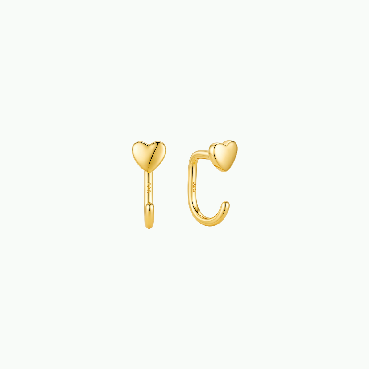 Luna Heart Open Hoop Earrings