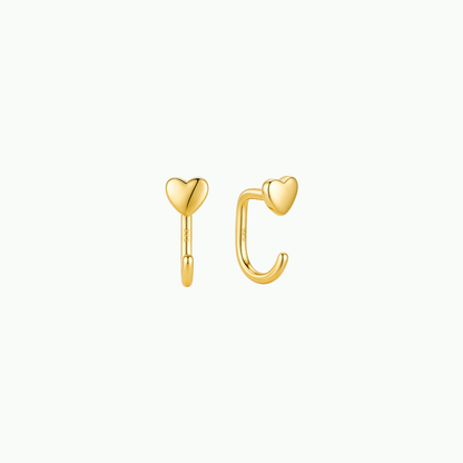 Luna Heart Open Hoop Earrings