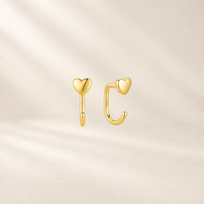 Luna Heart Open Hoop Earrings