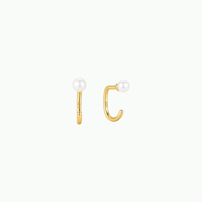 Pearl Open Hoop Earrings
