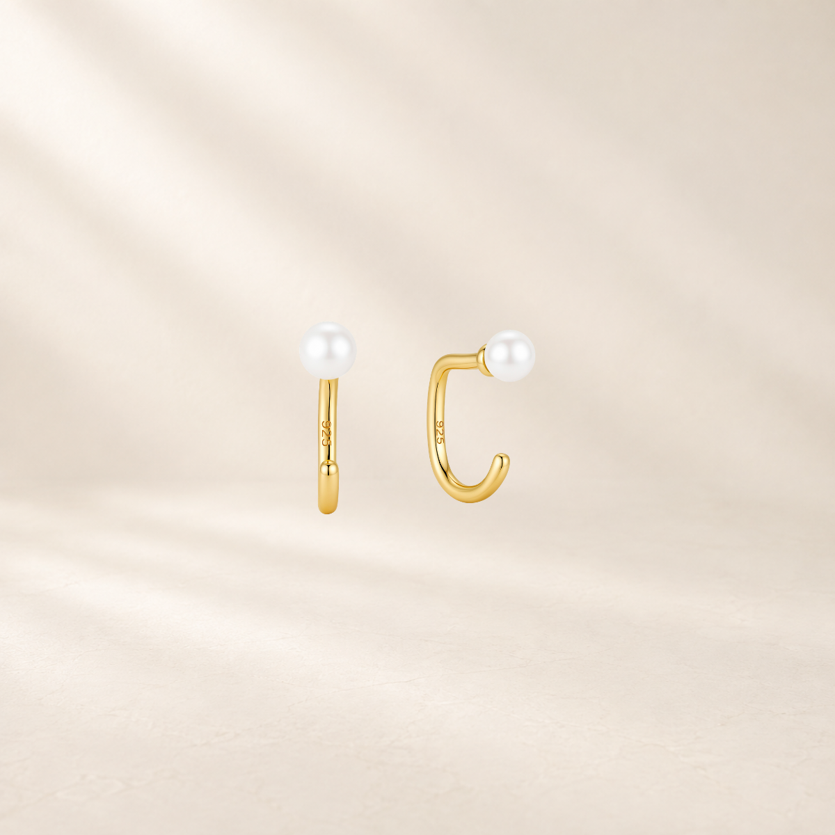 Pearl Open Hoop Earrings