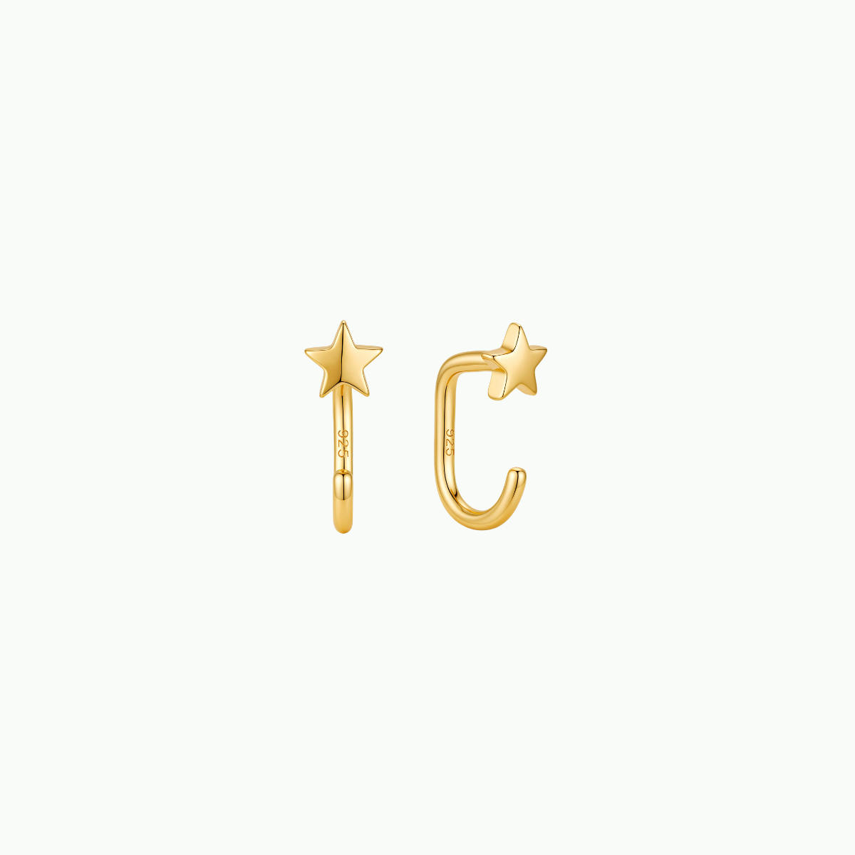 Star Open Hoop Earrings