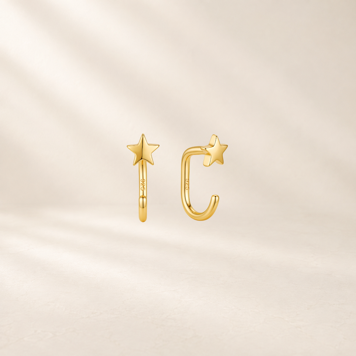 Star Open Hoop Earrings