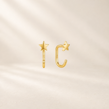 Star Open Hoop Earrings