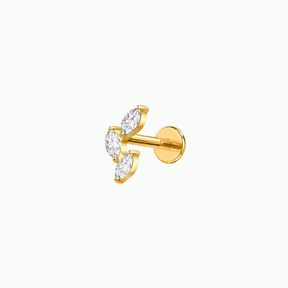 Trio Marquise Flat Back Stud
