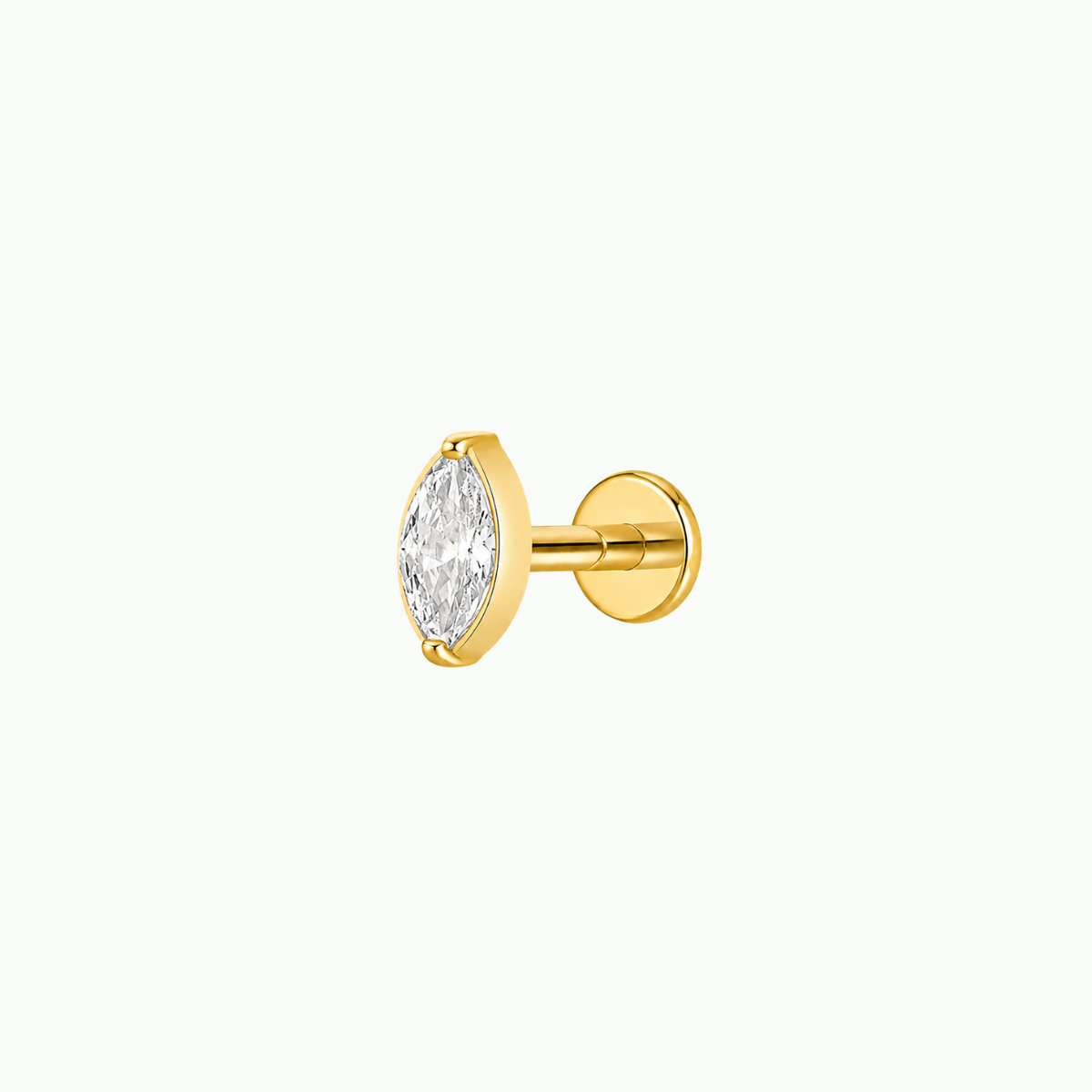 Marquise Solitaire Flat Back Stud