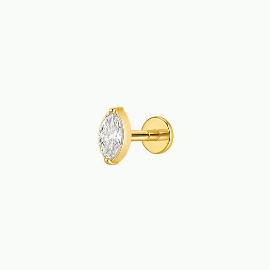 Marquise Solitaire Flat Back Stud