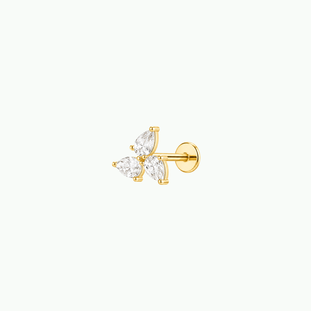 Trinity Pear Flat Back Stud