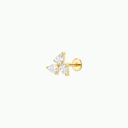 Trinity Pear Flat Back Stud