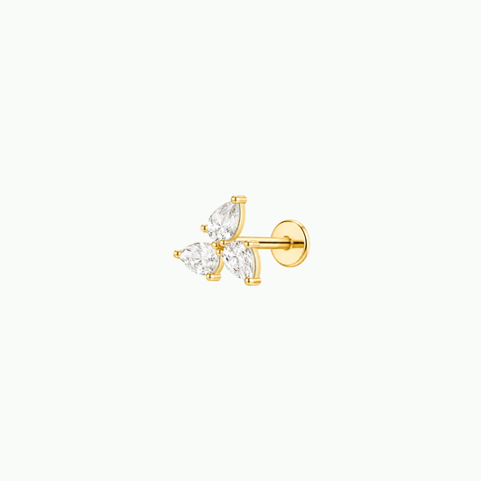 Trinity Pear Flat Back Stud