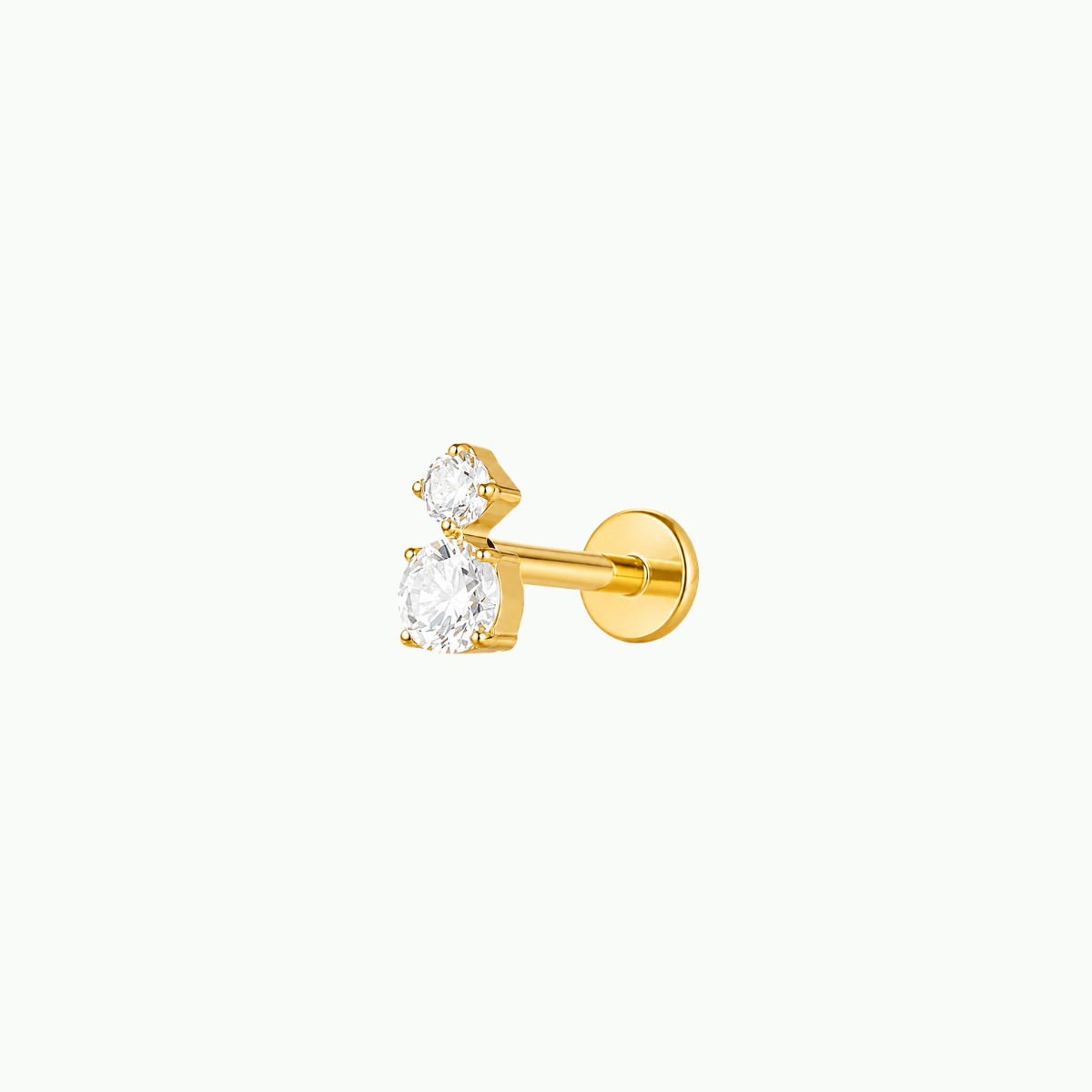Duo Solitaire Flat Back Stud